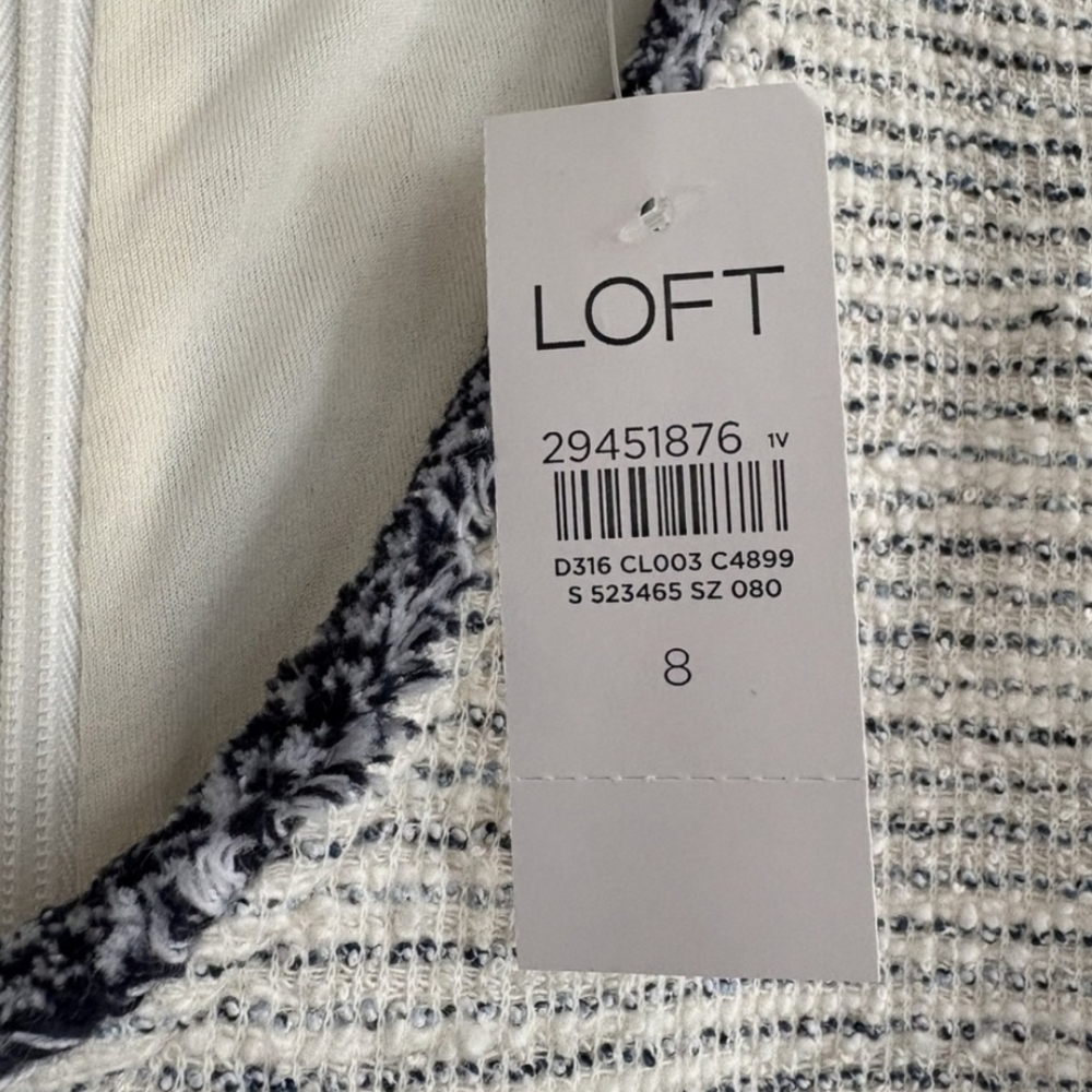 LOFT White and Black Tweed Mini Dress - Picture 4 of 6